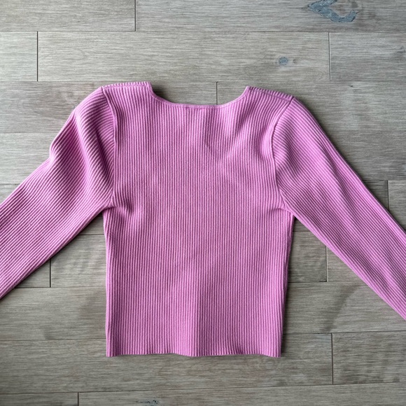 NWOT Abercrombie & Fitch Pink Ribbed Long Sleeve Top Small - Picture 6 of 6